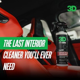 3D LVP Interior Cleaner - Removes Dirt, Grime, Grease, Oil & Stains from Leather, Vinyl & Plastic - Great for Seats, Steering Wheels, Door Panels, Dashboards - Car, Office, Home Use 16oz.