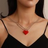 Heart Shaped Brick Necklace for Couples Friends Besties, 2 Pcs