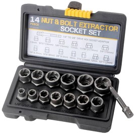 Impact Bolt Nut Remover Removal Tool with Dedicated Case Set of 14