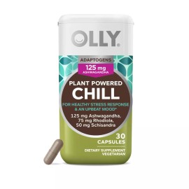 OLLY Plant Powered Chill Adaptogen Herbal Supplements 30 Count Ashwagandha