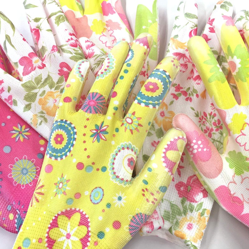 Como Life 390063 Ornate Floral Garden Gloves (4 Patterns)