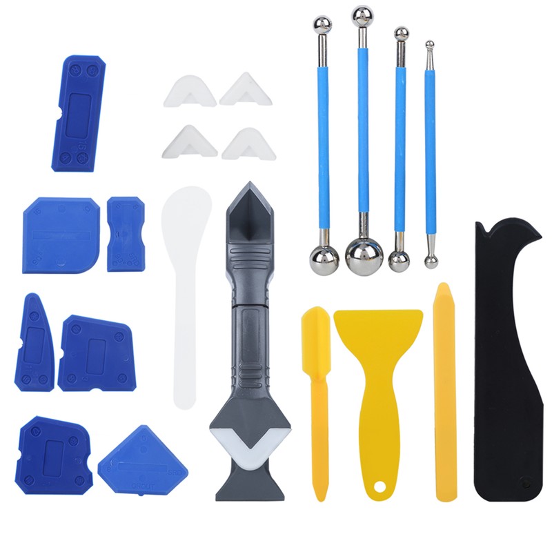 22Pcs/Set Plastic Sealant Spreader Glass Glue Caulking Scraper Sewing Beautify