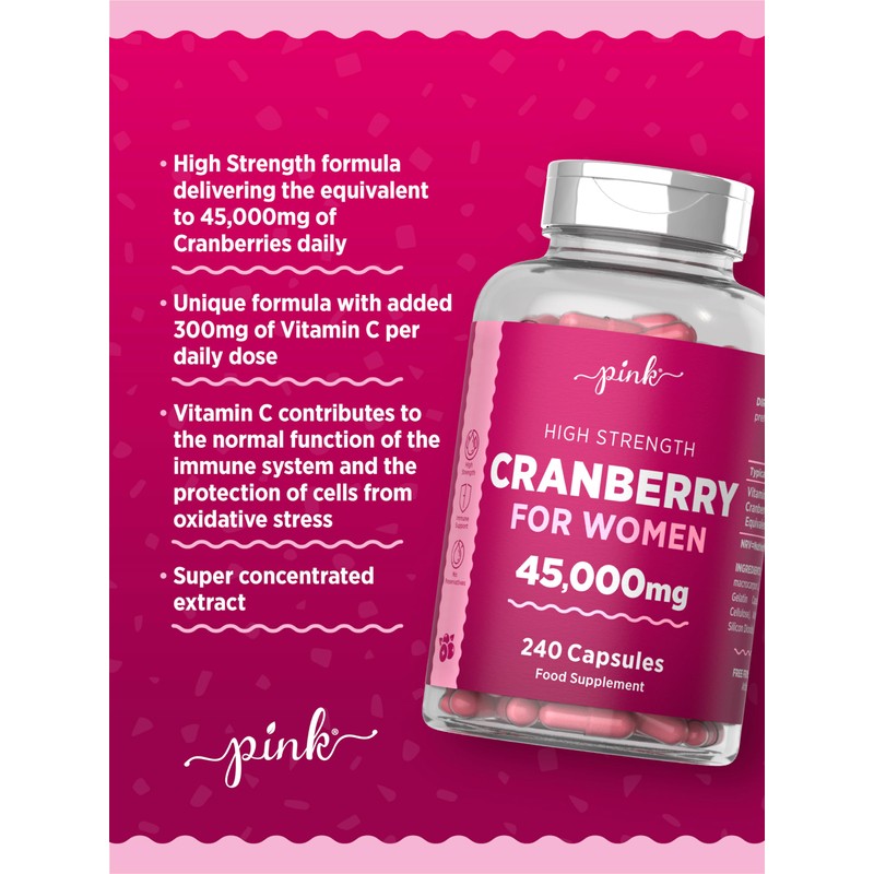 Cranberry Capsules 45000mg for Urinary Infections | 240 High Strength