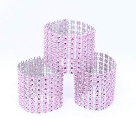 King&Pig 50pcs Plastic Napkin Rings Hotel Wedding Chair Sash Napkin Rings for Party Decorations (Pink)