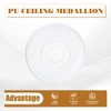 Liliful 2 Pieces PU Ceiling Medallion for Light Fixtures White