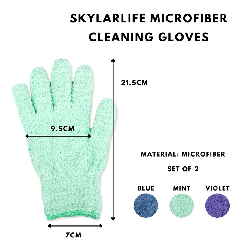 Skylarlife Microfiber Auto Dusting Cleaning Gloves Effective Cleaning Best Edge