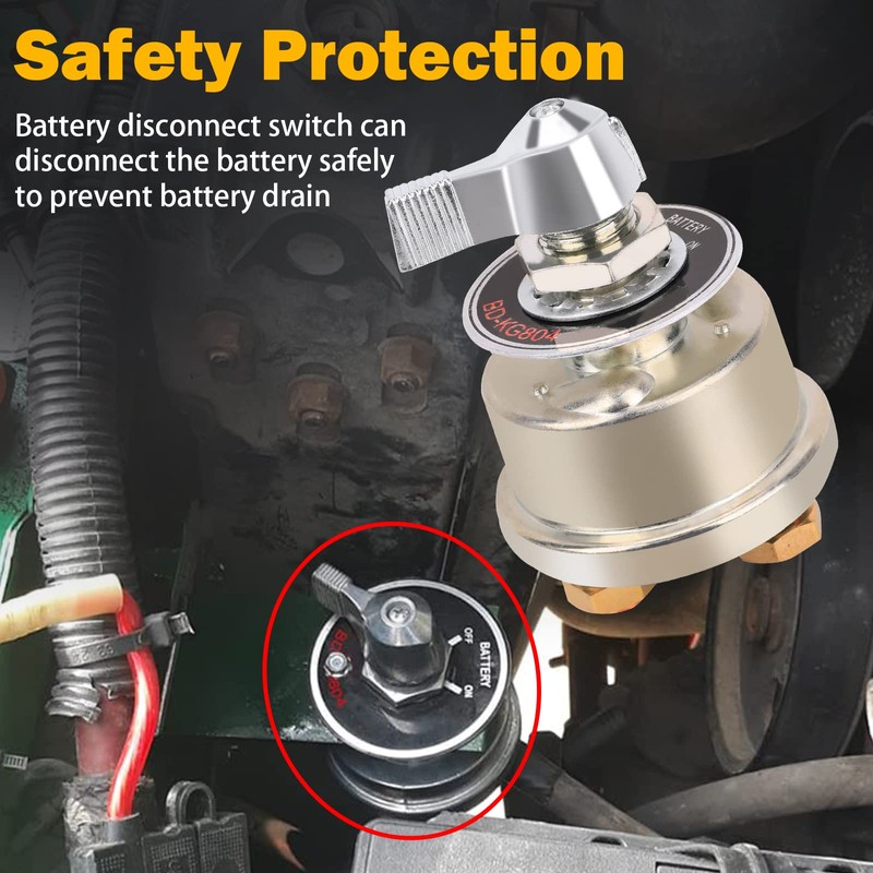 12-48V Master Battery Disconnect Switch, High Current 200A Battery Power