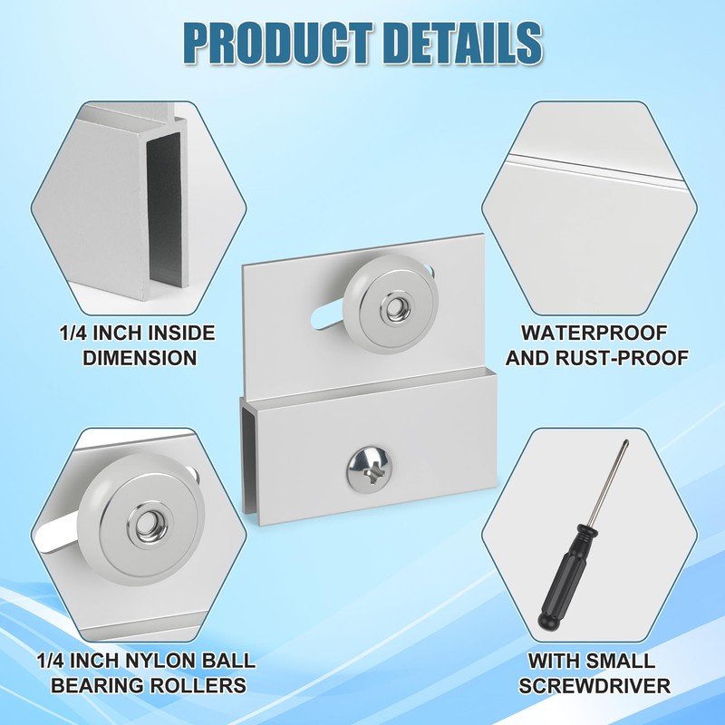 4 Pcs Shower Door Rollers,M 6054 Sliding Glass Door Rollers
