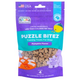 Outward Hound by Nina Ottosson Puzzle Bitez USA Made Dog Treats, Pumpkin Flavor, Bite-Sized Training Reward and Interactive Puzzle Toy Treats, 7.5oz