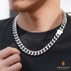 KRKC&CO Cuban Link Chain Flat Curb Chains, Men’s Stainless Steel