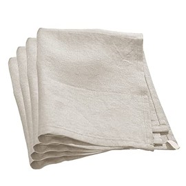 Amazhiyu Pure Linen Dinner Napkins Washable Reusable, 17x17inch (4PCS -17 x 17, Flax)
