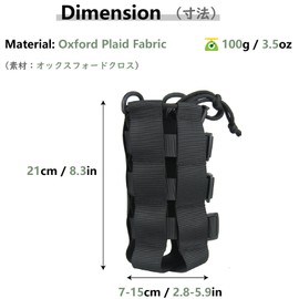 JEELAD Water Bottle Bag, Bottle Holder, Water Bottle Bag, Water Bottle Pouch, Molle Compatible, For Outdoor Activities, Bicycles, Mountain Climbing, Portable and Convenient, Black