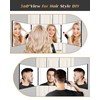 JUSRON 360 Viewing Angle Self Hair Cutting Mirror, Clear Anti-Fog