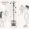 Tajsoon Coat Rack Stand with Umbrella Holder, Coat Tree Freestanding