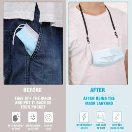 Unbranded Face Mask Lanyards, Mask Holder Adjustable Mask Lanyard with Clips, Ear Saver