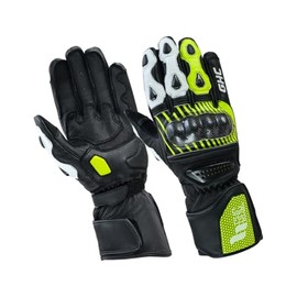 GHC SPORTSWEAR Leather Motorbike Gloves Hard for Men and Women, Full Finger Touchscreen/Breathable Motorbike Gloves for Motocross Racing BMX MTB Cycling,Climbing, Motocross LARGE-MULTICOLOR