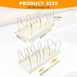 Pot and Pan Organizer Under Cabinet, Expandable Pan Organizer, White