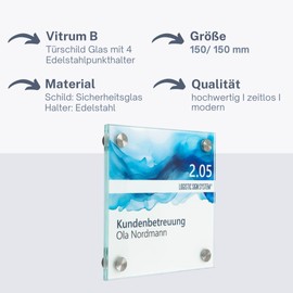 Logistic Sign System Door Sign Glass Vitrum B (150/150 mm B4)
