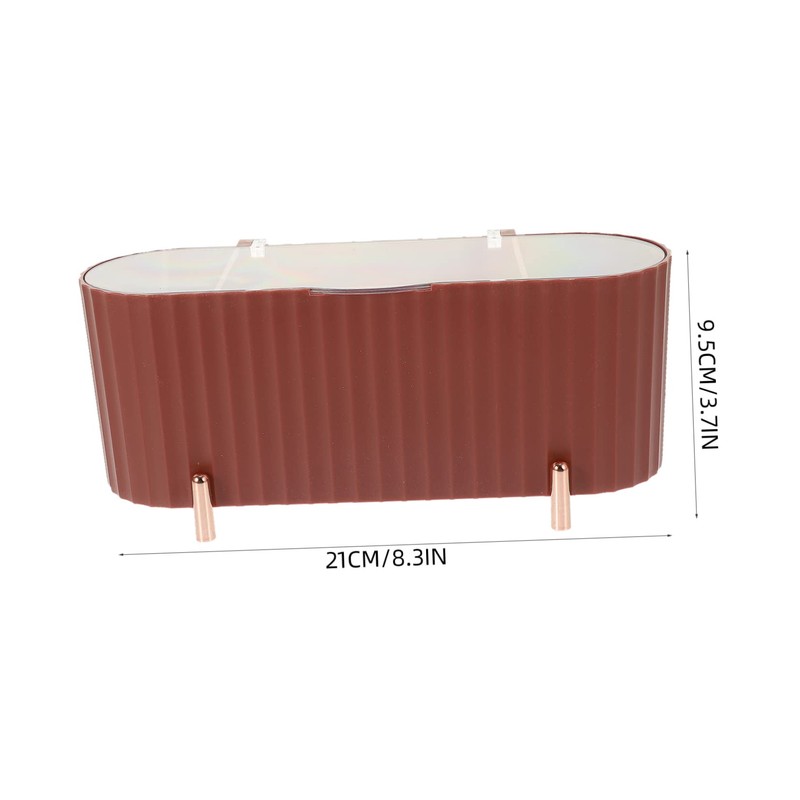 KONTONTY Makeup Cotton Pad Storage Box Dustproof Desktop Organizing Container