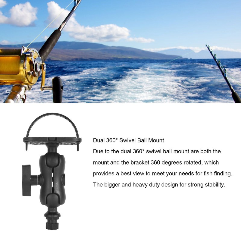 Fish Finder Mounting Base, Universal Dual 360° Swivel Ball Mount