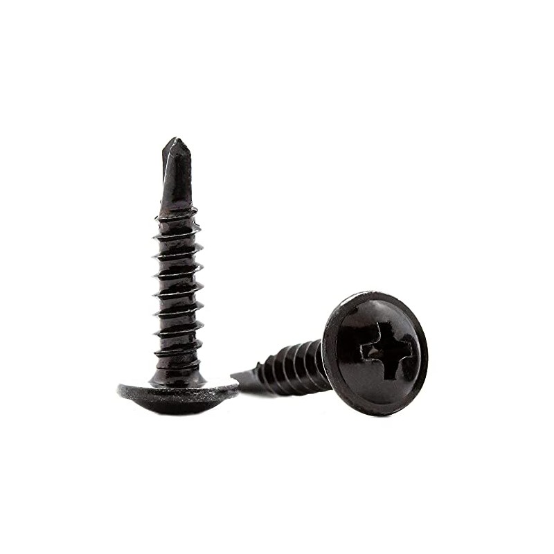 4.2mm x 19mm Black Self Drilling Wafer Head Screws Steel