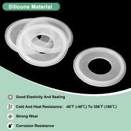 M METERXITY 4-Pack Silicone O-Rings Gasket 0.9 In/22.9mm Tri-Clover O-Rings Seal Gasket Fits for OD 2 In/50.5mm Sanitary Pipe Weld Ferrule/Sink Plug/Bathtub Plug/Sealing Faucets, Wash White