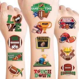 50 PCS Football Temporary Tattoos for Kids, American Football Fake Tattoos for Birthday Party Supplies Sport Themed Tattoo Stickers for Kids Boys Girls Party Bag Filler