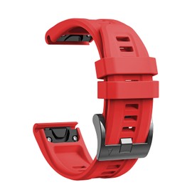 lepmok - Correas de reloj Garmin Fenix 7X, correa de silicona Quickfit de 26 mm para Garmin Fenix 6X, reloj inteligente Fenix 5X (rojo)
