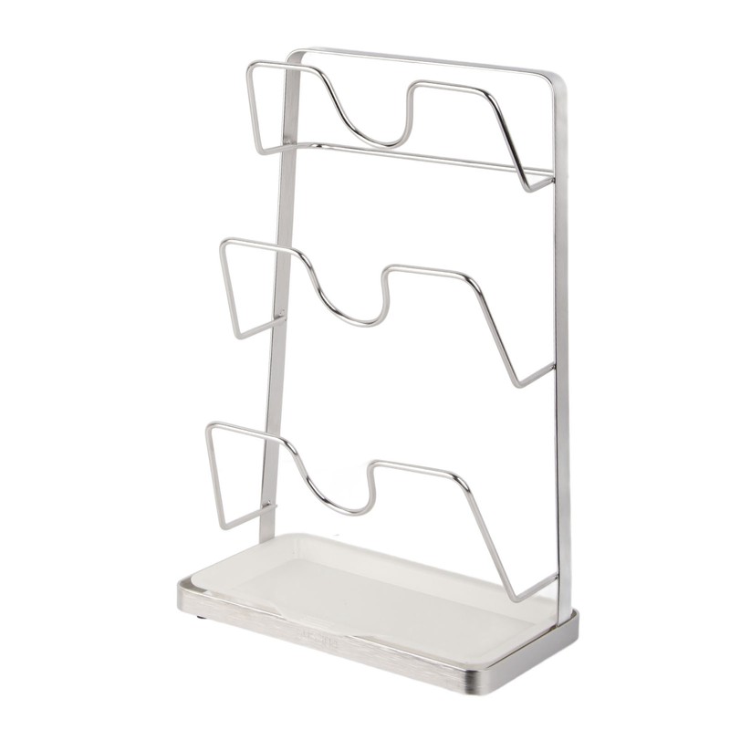Wall Mounted Pot Lid Rack 304 Stainless Steel Punch Free