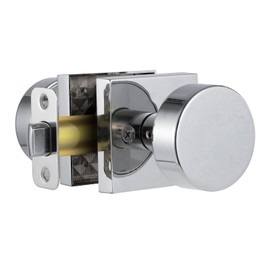 coolnews Polished Chrome Passage Door Knobs Interior, Heavy Duty Square Door Knobs Modern Door Handle for Hall Closet
