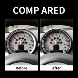 KUNGKIC Carbon Fibre Tachometer Frame Decorative Sticker Interior Carbon Fibre Speedometer Frame for Mini Cooper Hardtop R56 Clubman R55 R57 Accessories 2008 2009 2010 Black