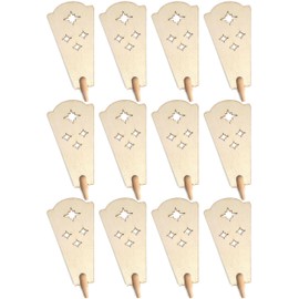 BRUBAKER Impeller Replacement Parts - 12 Wings for Christmas Pyramids 45 cm and 60 cm - Pyramid Wings with Stars - Replacement Wings for Wooden Pyramids - Natural Wood - 11.7 x 5.7 cm