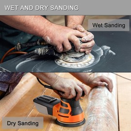 50Pcs 5 Inch Hook and Loop Sanding Discs, 1000/1500/2000/3000/5000 Grit Wet Dry Sandpaper Assortment (10Pcs Each), Silicon Carbide Sand Paper for Random Orbital Sander, Auto Wood Metal Polishing