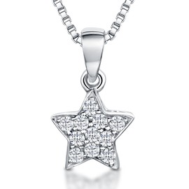 JOOLS by Jenny Brown ®- Sterling Silver Pendant - Featuring a Tiny Cubic Zirconia Set Star