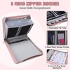 Ndsox Zipper Binder 3 Ring with Handle, 2 Inch O-Ring