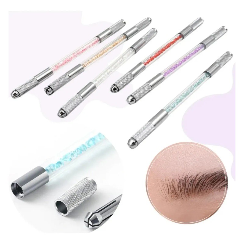 Pluma Inductora Punta Doble Microblading Manual Para Cejas Color Al