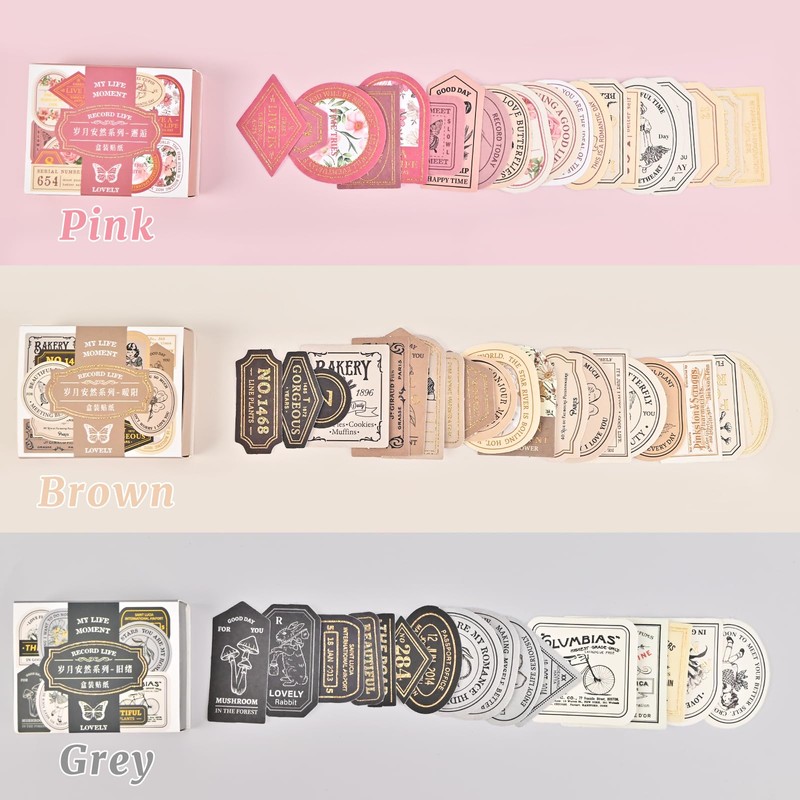 Valtiner 120Pcs Vintage Scrapbook Stickers, Junk Journal Supplies, Stamping Sticker