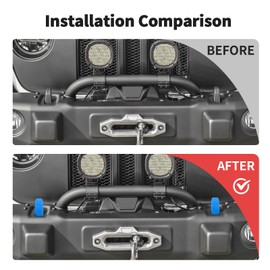 JWWY Tow Hook Covers Trailer Hook Hitch Receiver Rubber Protector Cover Trim Fit for 2007-2024+Jeep Wrangler JL Gladiator JT 4XE JK Exterior Accessories 2pcs Blue