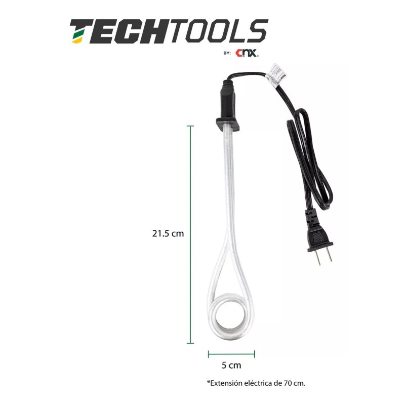 CNX Calentador Eléctrico De Inmersión De Agua 1000w, Cable 70cm