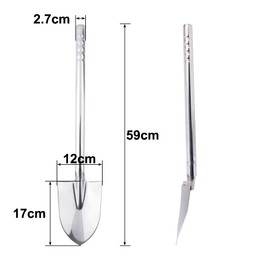 LUBAN Stainless Steel Garden Shovel Hand Tool Digging Weeding Seeding Turning Soil 23.6-Inch 60CM