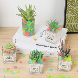 300PC Glowing Rocks for Aquarium Decoration Glow in The Dark Pebbles Glowing Fish Tank Stones Luminous Pebbles(Color)