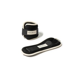 Pvolve 1.5lb Ankle Weights for Home Workouts - Black with Bone Accents- Strength Training to Sculpt and Tone Your Body, Legs and Core - Home Fitness Equipment for a Quick Exercise