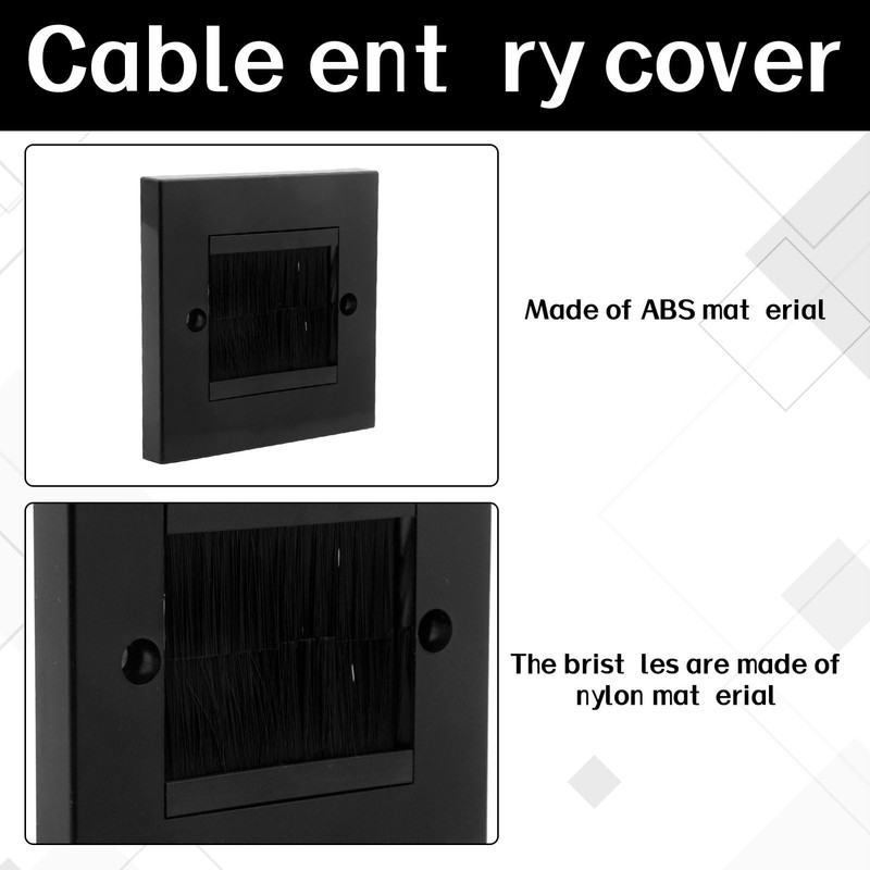 Cable Entry Cover 3pcs Brush Plate in Wall Cable Management