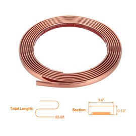 HARFINGTON Peel and Stick Molding Trim 10ft x 0.4" Flexible Wall Trim Self Adhesive PVC Wall Corner Gap Sealing Trim for Wall Ceiling Floor Cabinet Tile Edge Mirror Frame, Rose Gold