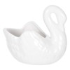 Yardwe Lovely Swan Ceramic Flowerpot with Drain Hole, White Porcelain
