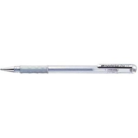 Pentel K118 Hybrid Gel Grip Ink Rollerball Pens 0.8 mm Tip Metallic Silver (Pack of 3)