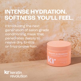 Keratin Revolution Smooth & Moisture Treatment Mask 200ml - Deep Hydrating Mask for Dry, Frizzy & Damaged Hair - Keratin-Infused Conditioning Treatment - for Soft, Smooth, Manageable & Shiny Hair