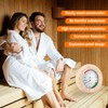 Sauna Thermometer Hygrometer: 2-in-1 Round Wooden Sauna Room Thermometer and
