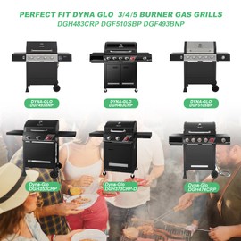 Grill Heat Plate Replacement for Dyna-Glo 5 Burner DGH474CRP DGH485CRP DGH483CRP 4 Burner DGH450CRP, Porcelain Steel Heat Tent Flavorizer Bar Burner Cover Flame Tamer for Revoace GBC1793W, 5 Pack