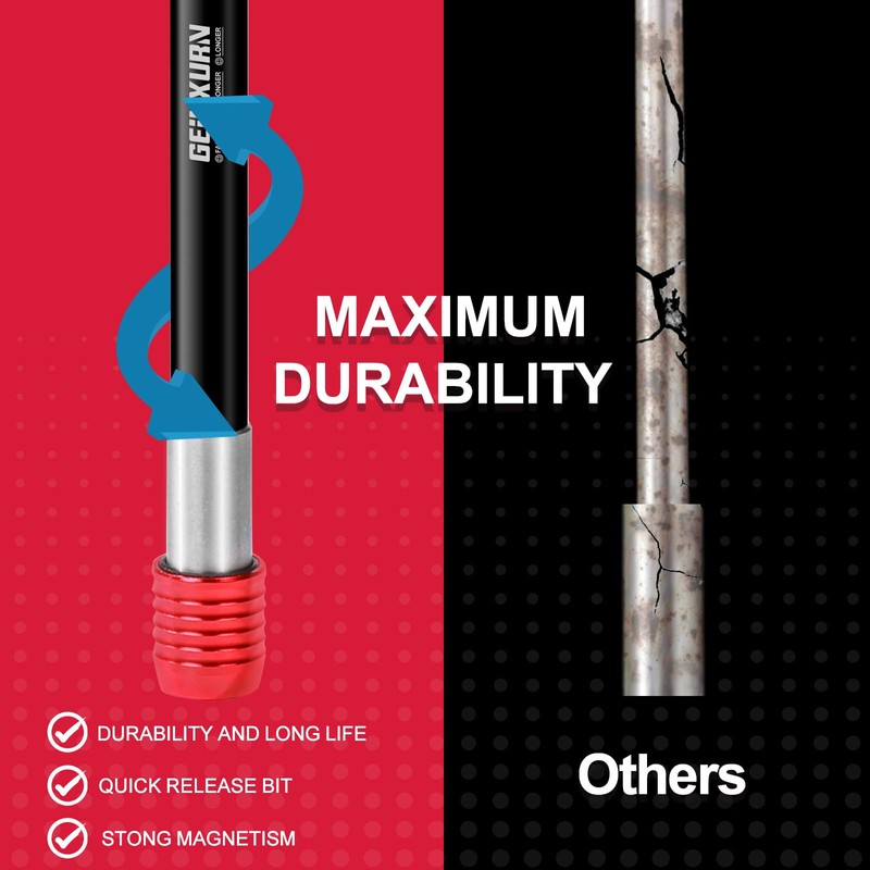 Geinxurn 3Pieces Impact Screwdriver Bit Holders Extra Long,6 inches Magnetic